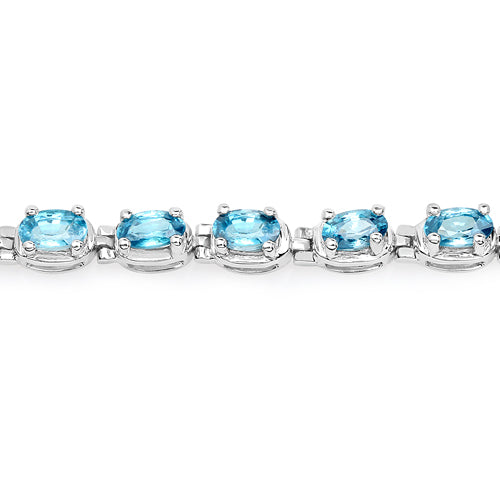 7.92 Carat Genuine Blue Zircon .925 Sterling Silver Bracelet Bids.com