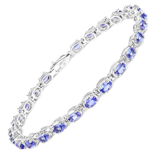 6.00 Carat Genuine Tanzanite .925 Sterling Silver Bracelet Bids.com