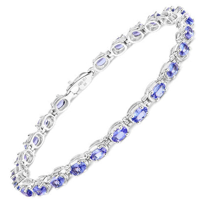 6.00 Carat Genuine Tanzanite .925 Sterling Silver Bracelet Bids.com