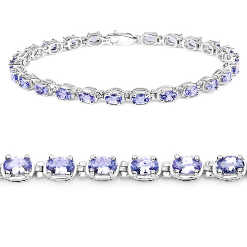 6.00 Carat Genuine Tanzanite .925 Sterling Silver Bracelet Bids.com