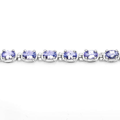 6.00 Carat Genuine Tanzanite .925 Sterling Silver Bracelet Bids.com
