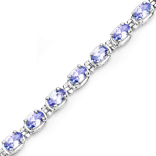 6.00 Carat Genuine Tanzanite .925 Sterling Silver Bracelet Bids.com
