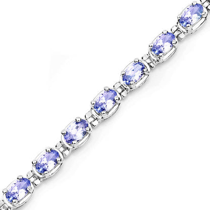 6.00 Carat Genuine Tanzanite .925 Sterling Silver Bracelet Bids.com