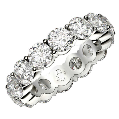 Round Cut Lab Grown Diamond Eternity Ring in 14k White Gold (6 cttw FG/VS2) Bids.com