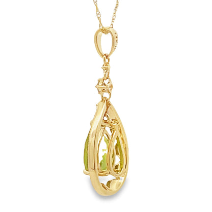 Peridot Diamond Fashion Pendants 14KT Yellow Gold Bids.com