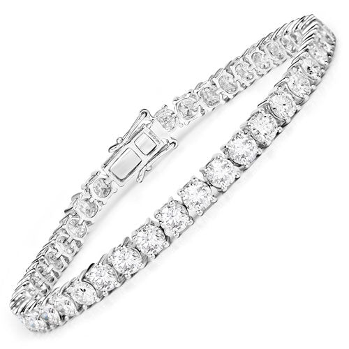 10.00 Carat Lab Grown Diamond 14K White Gold Bracelet Bids.com