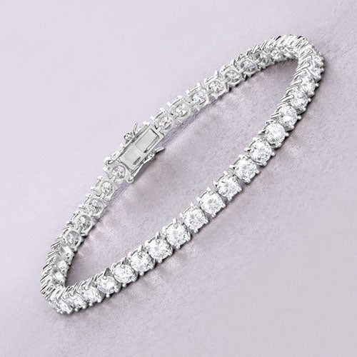 10.00 Carat Lab Grown Diamond 14K White Gold Bracelet Bids.com