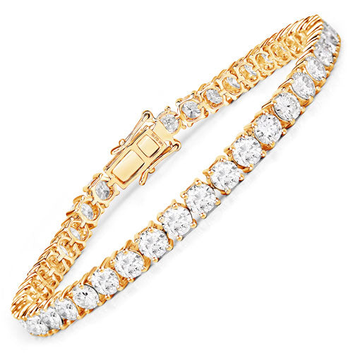 10.00 Carat Lab Grown Diamond 14K Yellow Gold Bracelet Bids.com