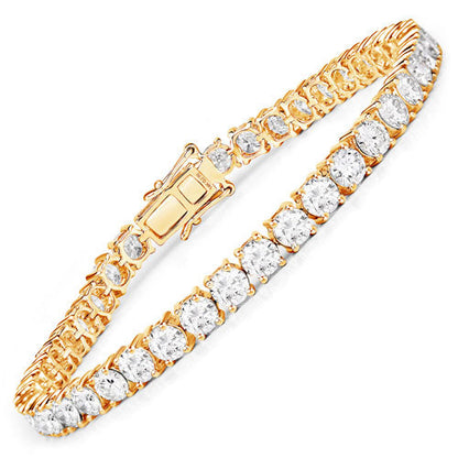 10.00 Carat Lab Grown Diamond 14K Yellow Gold Bracelet Bids.com