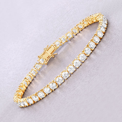 10.00 Carat Lab Grown Diamond 14K Yellow Gold Bracelet Bids.com