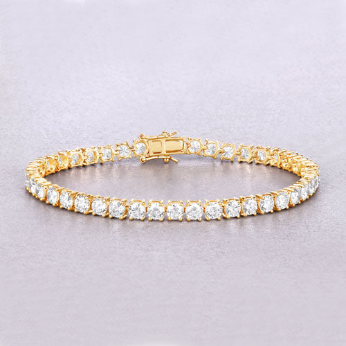 10.00 Carat Lab Grown Diamond 14K Yellow Gold Bracelet Bids.com