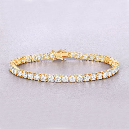10.00 Carat Lab Grown Diamond 14K Yellow Gold Bracelet Bids.com