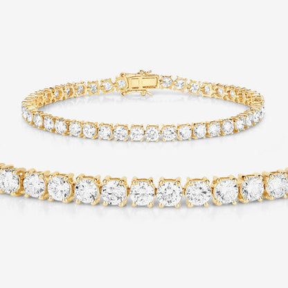 10.00 Carat Lab Grown Diamond 14K Yellow Gold Bracelet Bids.com