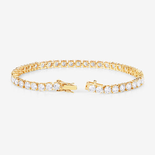 10.00 Carat Lab Grown Diamond 14K Yellow Gold Bracelet Bids.com