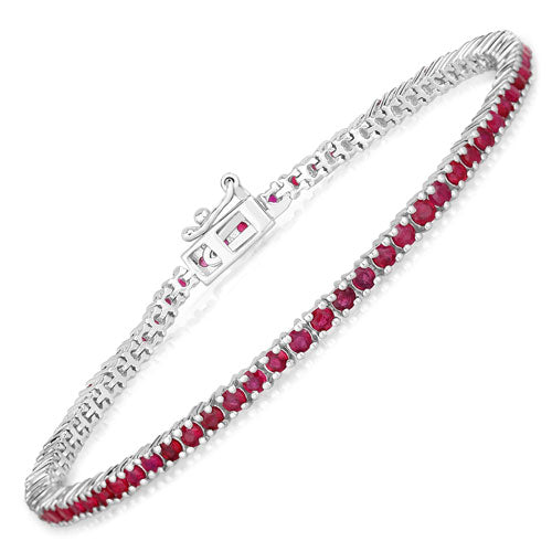 3.35 Carat Genuine Ruby .925 Sterling Silver Bracelet Bids.com
