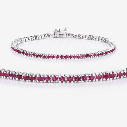 3.35 Carat Genuine Ruby .925 Sterling Silver Bracelet Bids.com
