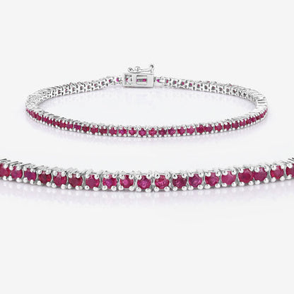 3.35 Carat Genuine Ruby .925 Sterling Silver Bracelet Bids.com