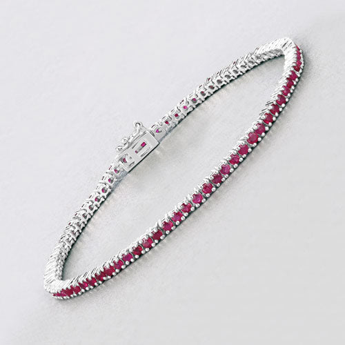 3.35 Carat Genuine Ruby .925 Sterling Silver Bracelet Bids.com