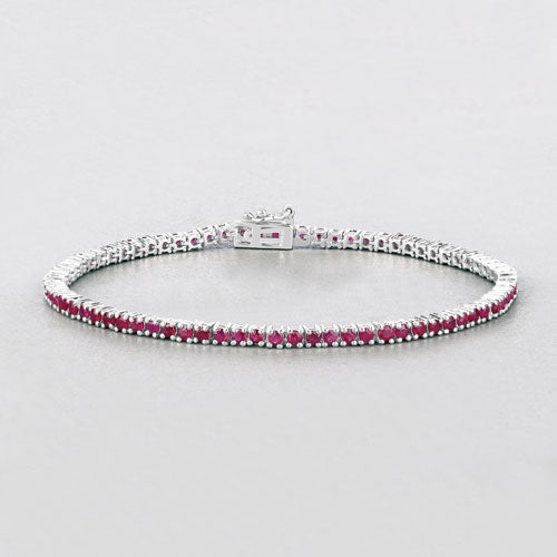 3.35 Carat Genuine Ruby .925 Sterling Silver Bracelet Bids.com