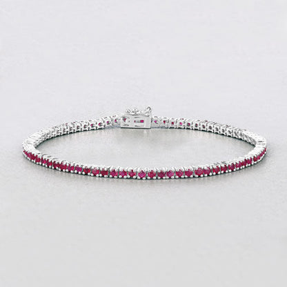 3.35 Carat Genuine Ruby .925 Sterling Silver Bracelet Bids.com