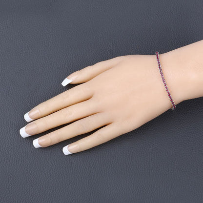3.35 Carat Genuine Ruby .925 Sterling Silver Bracelet Bids.com