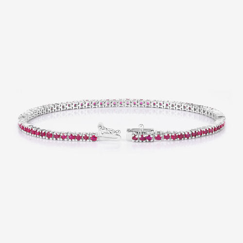 3.35 Carat Genuine Ruby .925 Sterling Silver Bracelet Bids.com