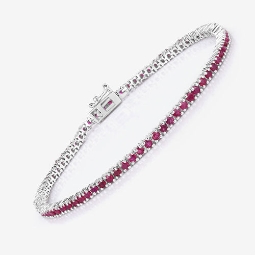 3.35 Carat Genuine Ruby .925 Sterling Silver Bracelet Bids.com