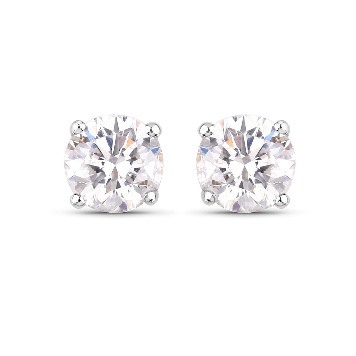 0.54 Carat Genuine White Diamond 14K White Gold Earrings Bids.com