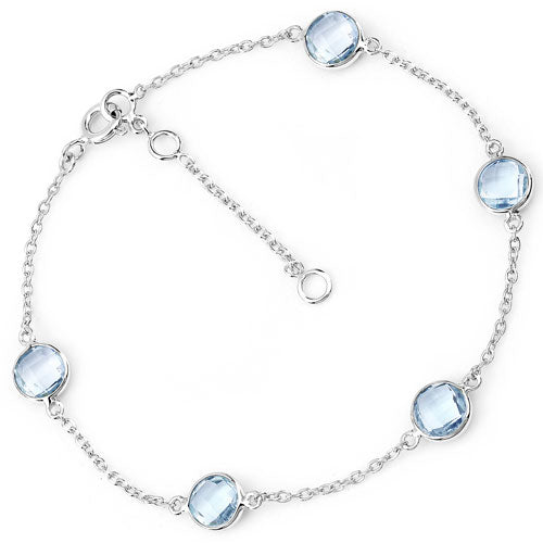 5.00 Carat Genuine Blue Topaz .925 Sterling Silver Bracelet Bids.com