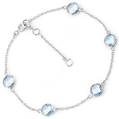 5.00 Carat Genuine Blue Topaz .925 Sterling Silver Bracelet Bids.com