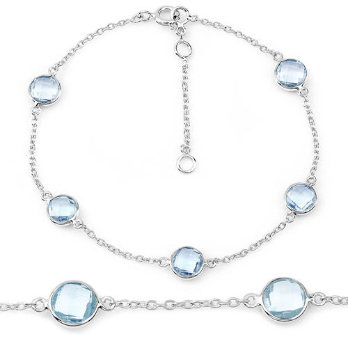 5.00 Carat Genuine Blue Topaz .925 Sterling Silver Bracelet Bids.com