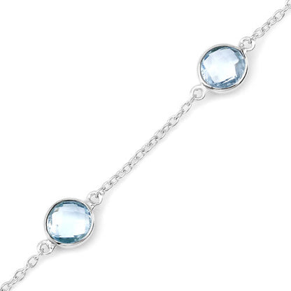 5.00 Carat Genuine Blue Topaz .925 Sterling Silver Bracelet Bids.com