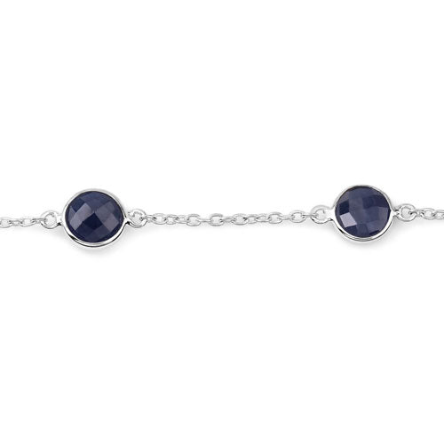 5.00 Carat Genuine Blue Sapphire .925 Sterling Silver Bracelet Bids.com