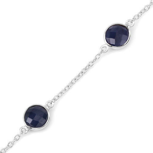 5.00 Carat Genuine Blue Sapphire .925 Sterling Silver Bracelet Bids.com