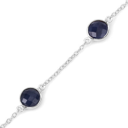 5.00 Carat Genuine Blue Sapphire .925 Sterling Silver Bracelet Bids.com