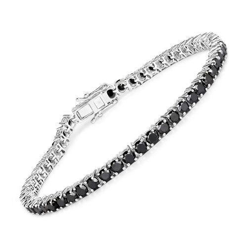 5.40 Carat Genuine Black Diamond .925 Sterling Silver Bracelet Bids.com