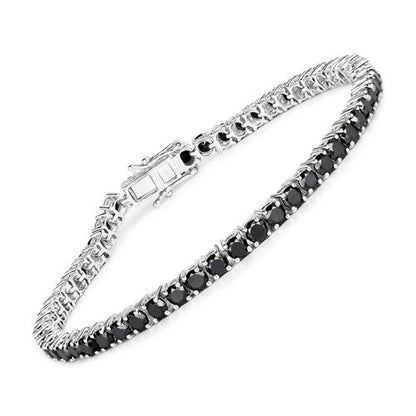 5.40 Carat Genuine Black Diamond .925 Sterling Silver Bracelet Bids.com