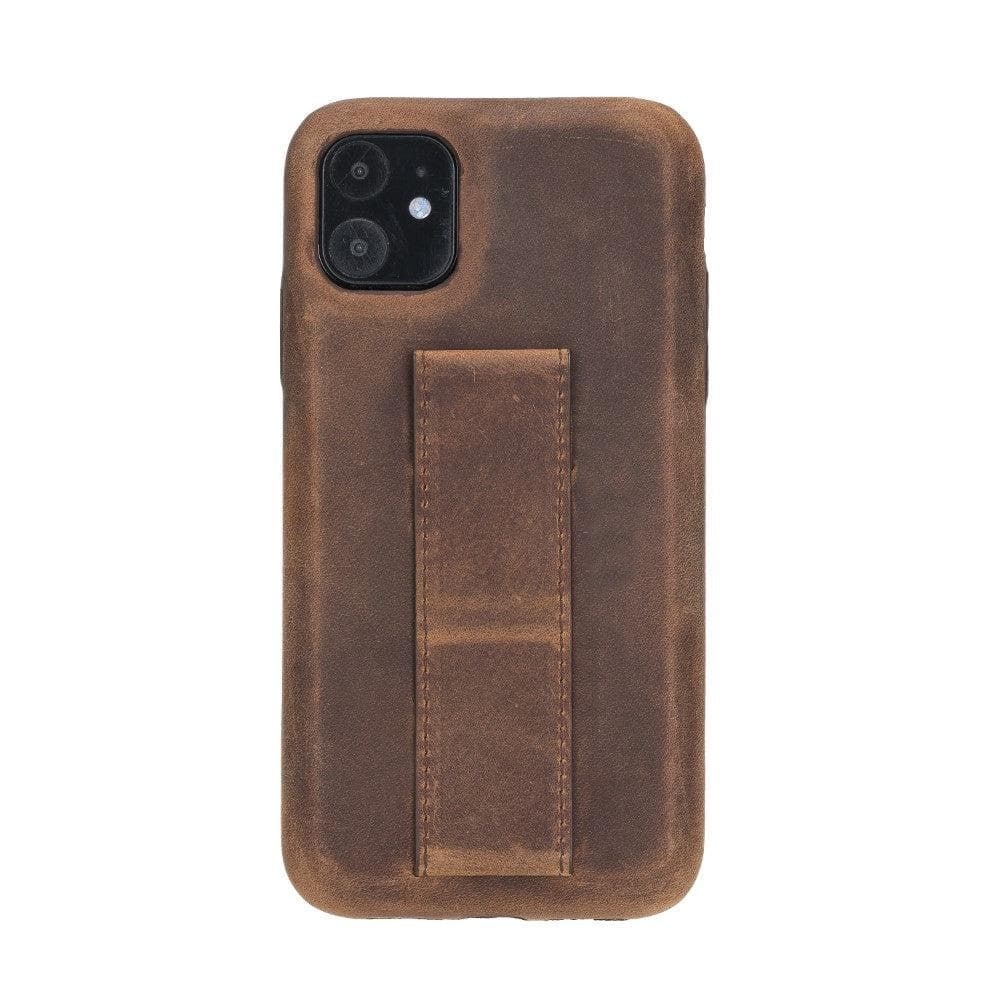 iPhone 11 Genuine Leather Slim Case with Stand – Rock Cover Stand Mizuri Leather