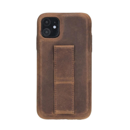 iPhone 11 Genuine Leather Slim Case with Stand – Rock Cover Stand Mizuri Leather