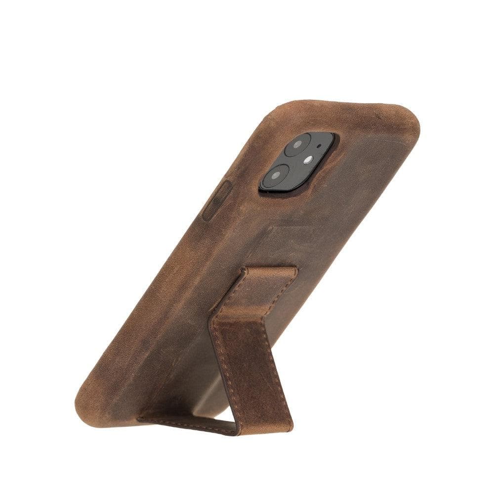 iPhone 11 Genuine Leather Slim Case with Stand – Rock Cover Stand Mizuri Leather