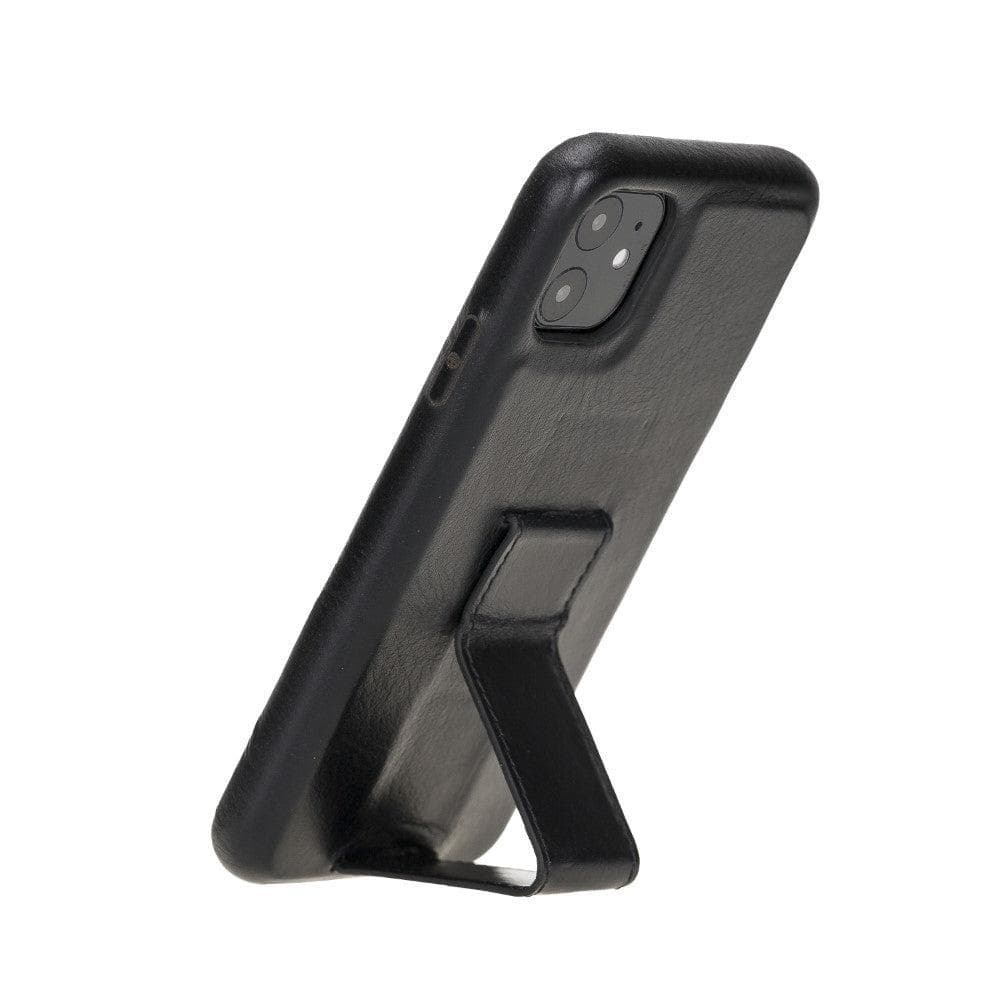 iPhone 11 Genuine Leather Slim Case with Stand – Rock Cover Stand Mizuri Leather