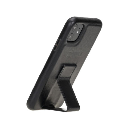 iPhone 11 Genuine Leather Slim Case with Stand – Rock Cover Stand Mizuri Leather