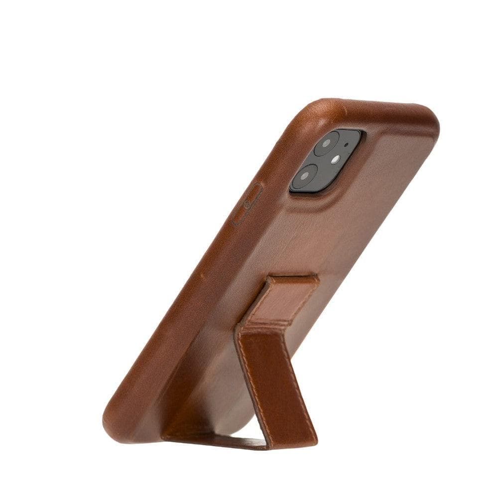 iPhone 11 Genuine Leather Slim Case with Stand – Rock Cover Stand Mizuri Leather