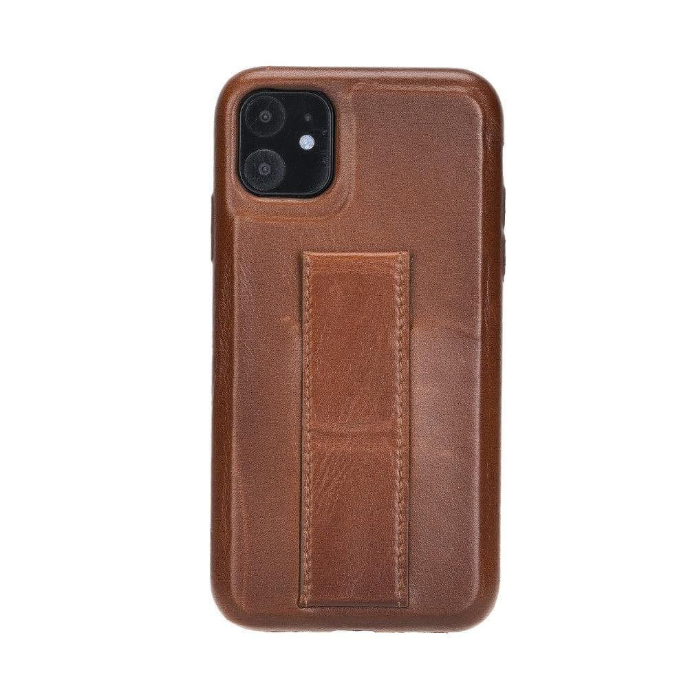 iPhone 11 Genuine Leather Slim Case with Stand – Rock Cover Stand Mizuri Leather