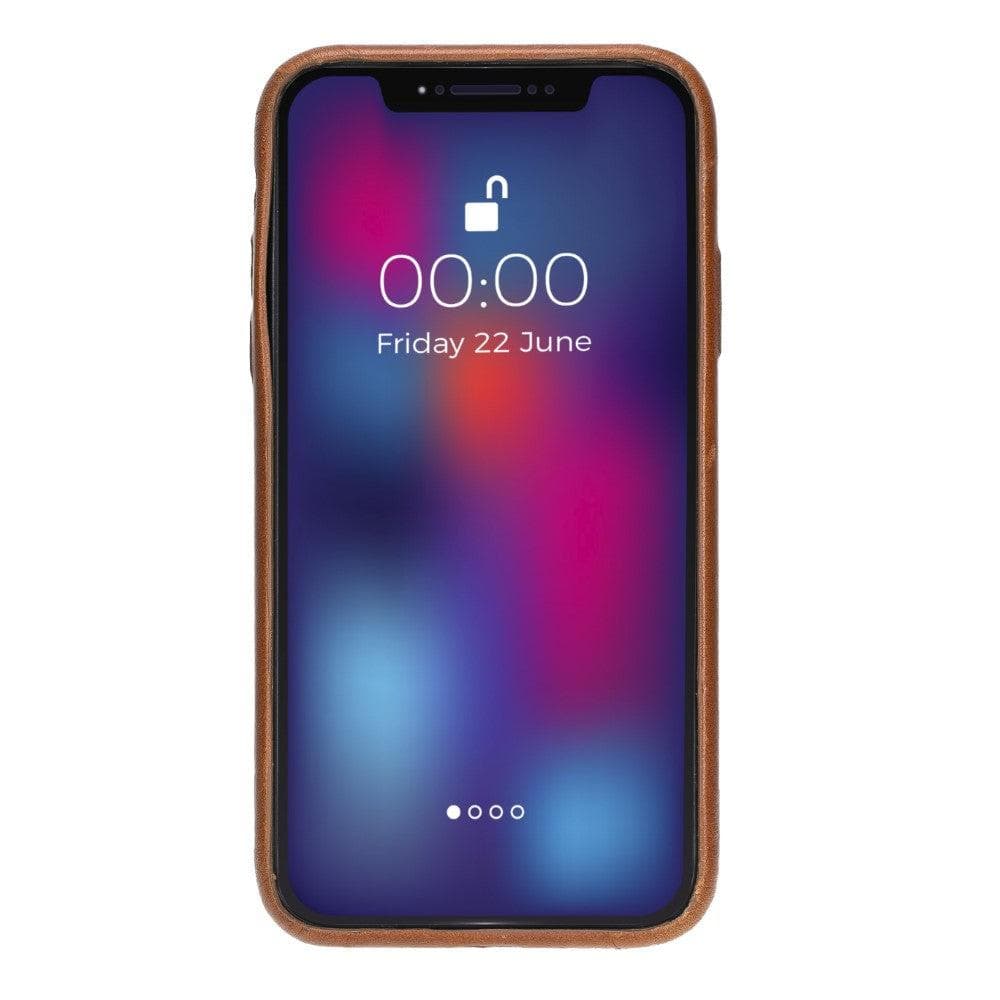 iPhone 11 Genuine Leather Slim Case with Stand – Rock Cover Stand Mizuri Leather