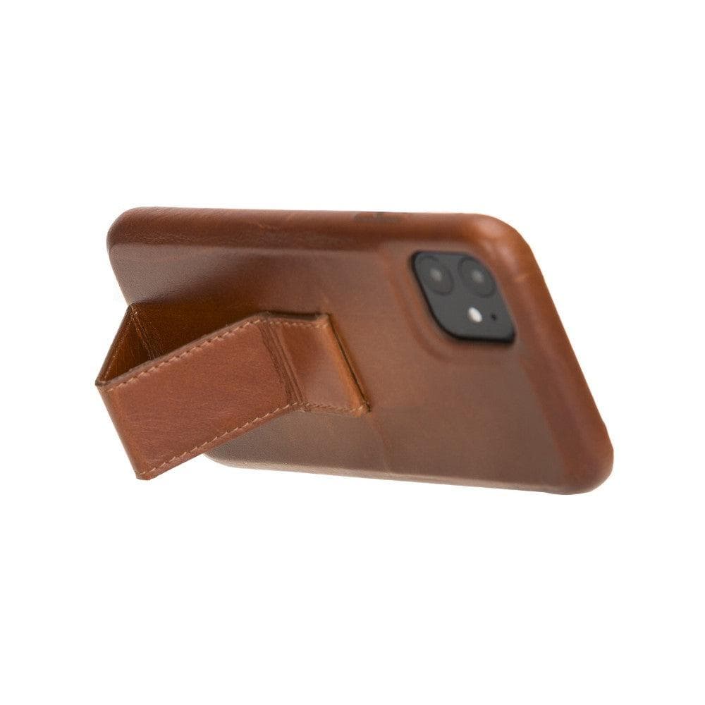 iPhone 11 Genuine Leather Slim Case with Stand – Rock Cover Stand Mizuri Leather