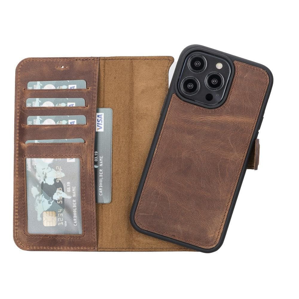 iPhone 14 Plus Leather Wallet Case Detachable RFID MagSafe – Magic Mizuri Leather