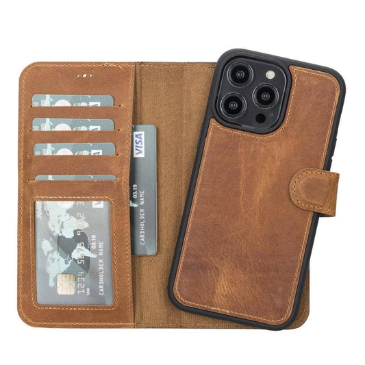 iPhone 14 Pro Max Leather Wallet Case Detachable RFID MagSafe – Magic Mizuri Leather