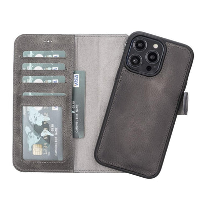iPhone 14 Pro Max Leather Wallet Case Detachable RFID MagSafe – Magic Mizuri Leather