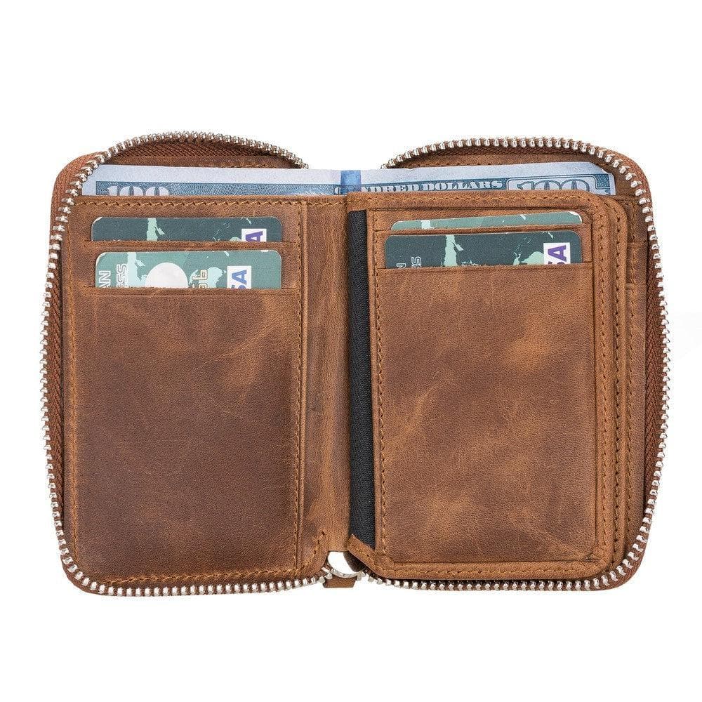 Elvis Leather Zipper Wallet Mizuri Leather
